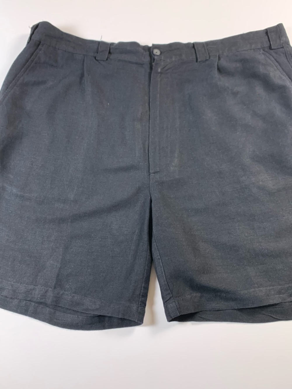 Cubavera Linen Blend Shorts Mens 44 Black Flat Front Resort Summer